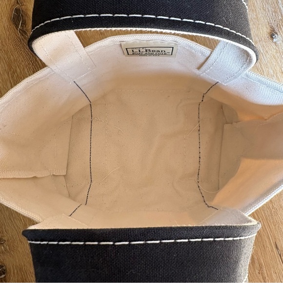 L.L. Bean Boat and Tote Mini in Black and Cream - Picture 5 of 7